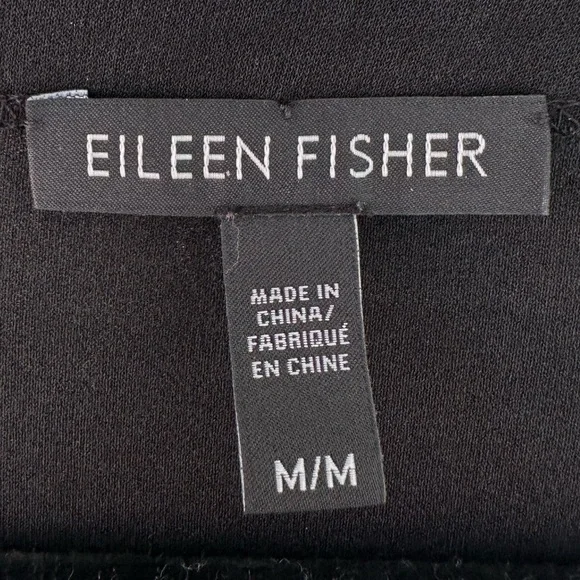 Eileen Fisher Silk Mini Dress Black Medium Long Sleeve - Picture 4 of 5